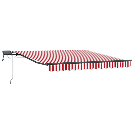 vidaXL Retractable Awning Red and White 300 x 250 cm