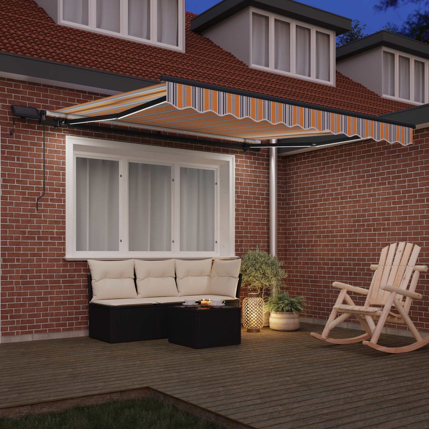 vidaXL Retractable Awning Multicolour 300 x 250 cm