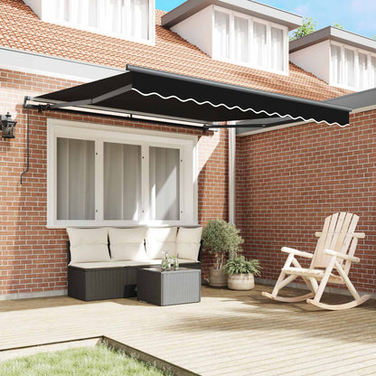 vidaXL Retractable Awning Black 300 x 250 cm Polyester and Aluminium