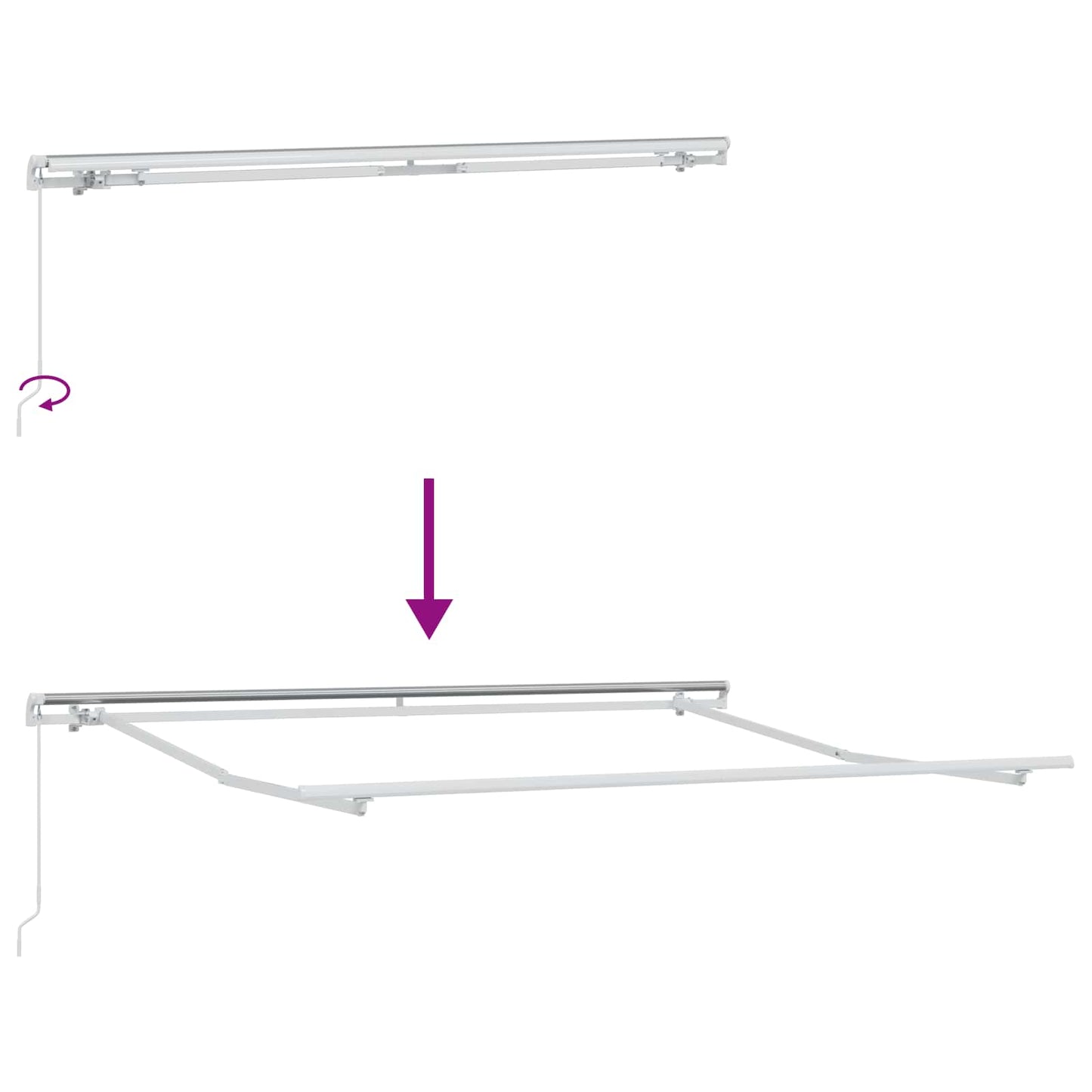 vidaXL Awning Retractable Manual Beige 300 x 250 x 165 cm Polyester