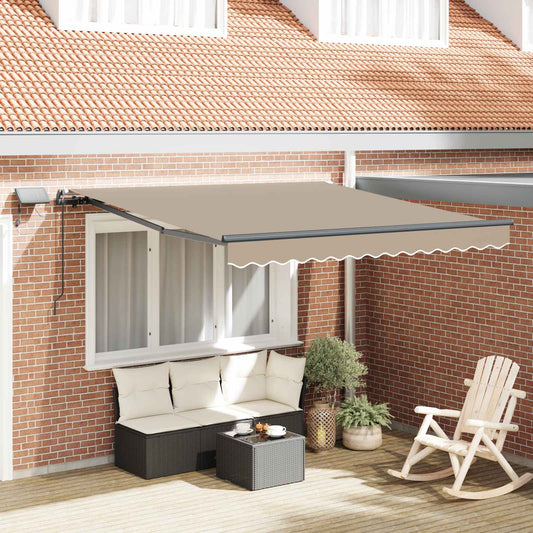 vidaXL Retractable Awning Beige 300 x 250 cm Fabric and Aluminium