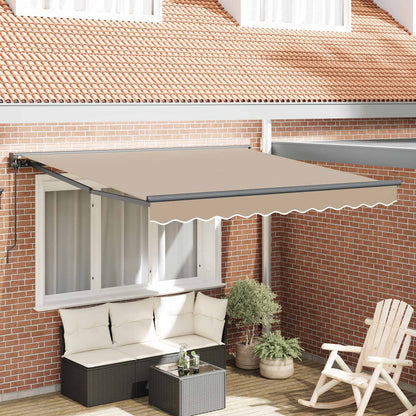 vidaXL Awning Frame Beige 300 x 250 cm Polyester with PU coating