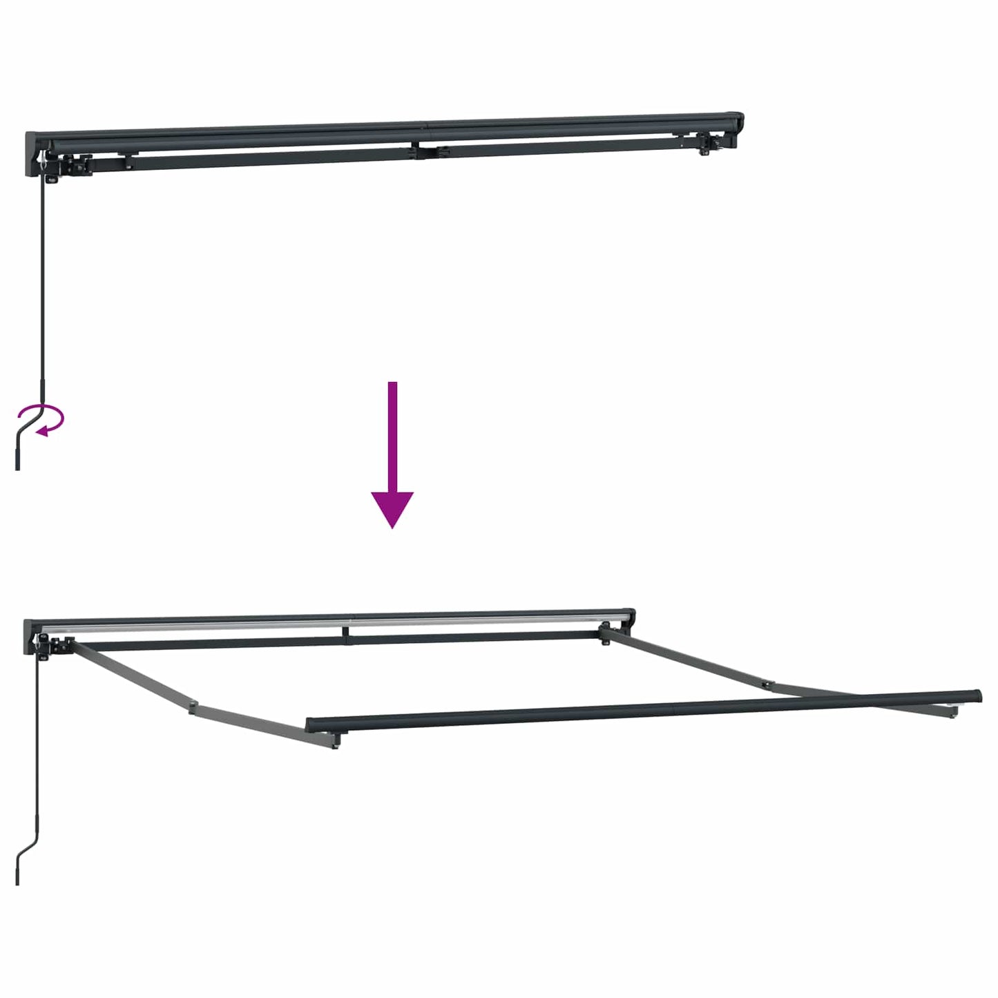 vidaXL Awning Frame Beige 300 x 250 cm Polyester with PU coating