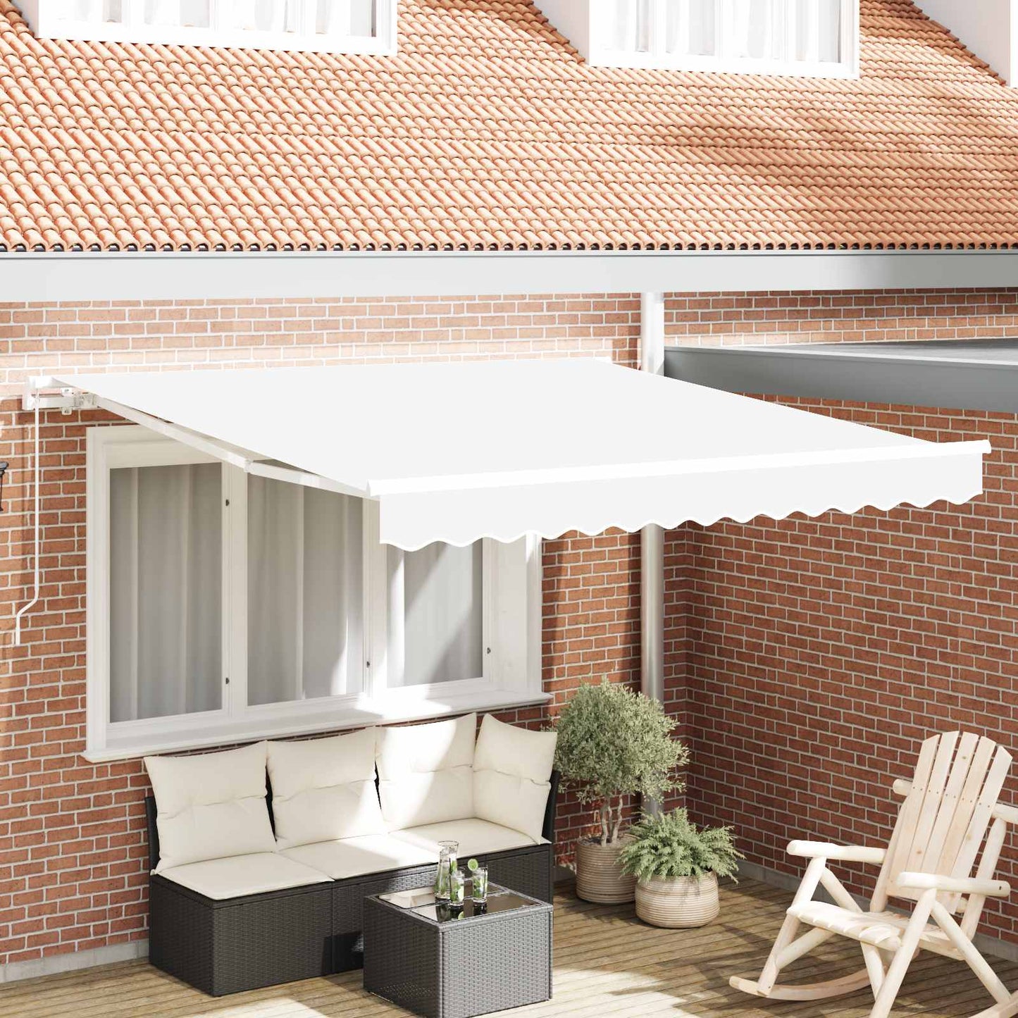 vidaXL Retractable Awning White 300 x 250 x 165 cm