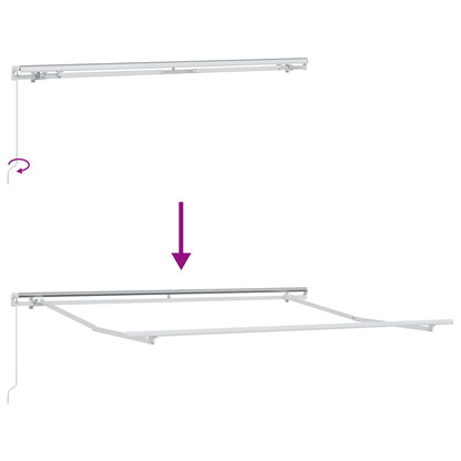 vidaXL Awning Retractable Manual White 300 x 250 x 165 cm Polyester