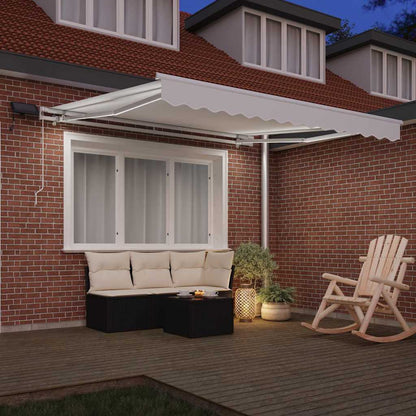vidaXL Retractable Awning White 300 x 250 cm Fabric and Aluminium