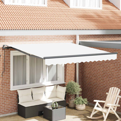 vidaXL Retractable Awning White 300 x 250 cm Polyester and Aluminium