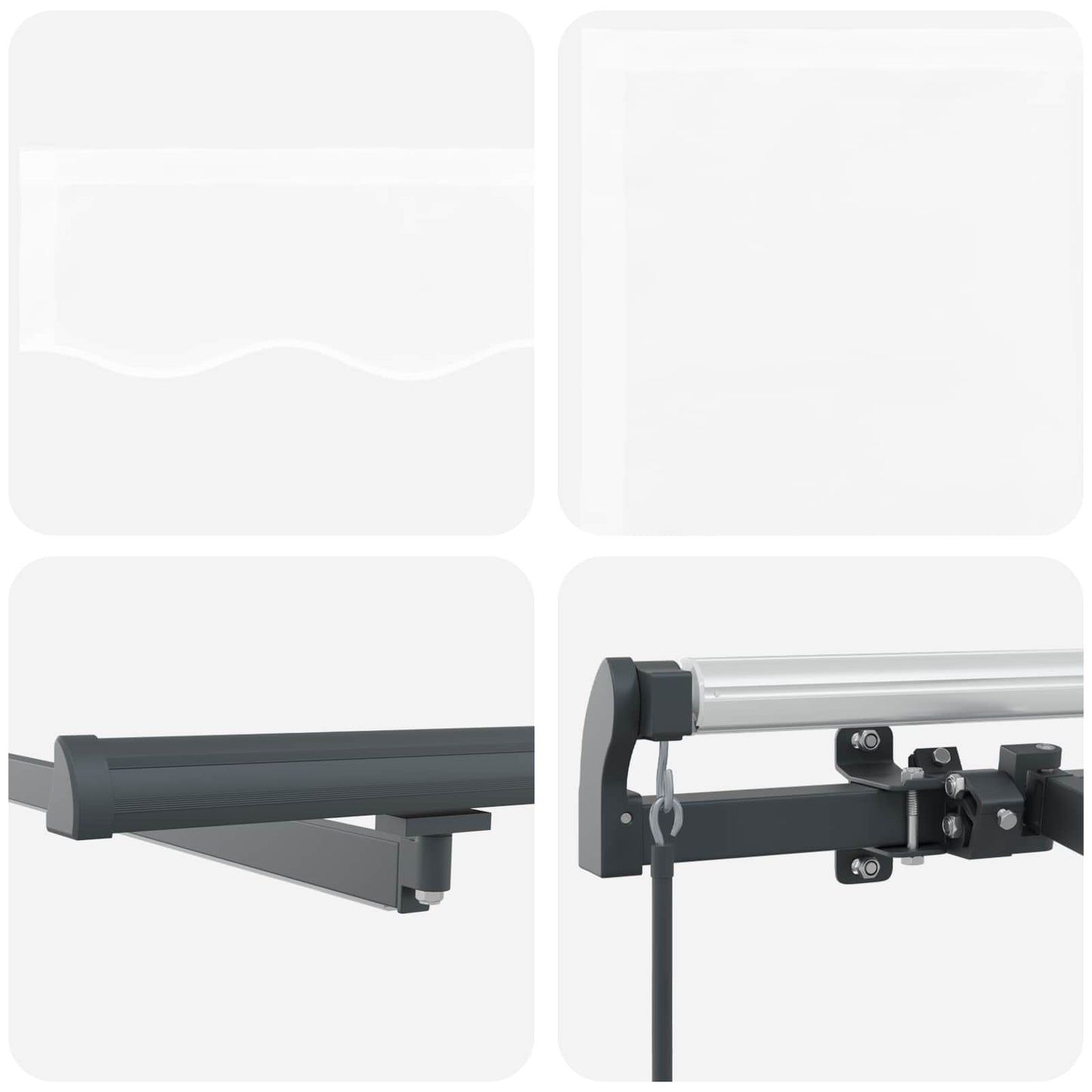 vidaXL Retractable Awning White 300 x 250 cm Fabric