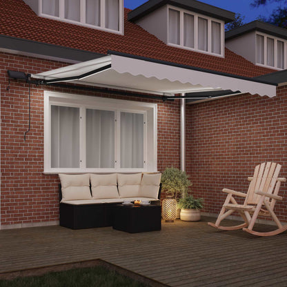 vidaXL Retractable Awning White 300 x 250 cm Fabric