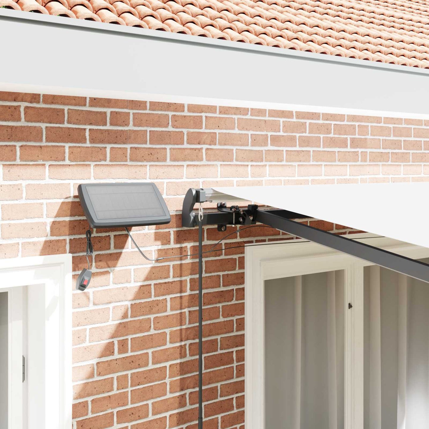 vidaXL Retractable Awning White 300 x 250 cm Fabric
