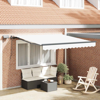 vidaXL Retractable Awning White 300 x 250 cm Fabric