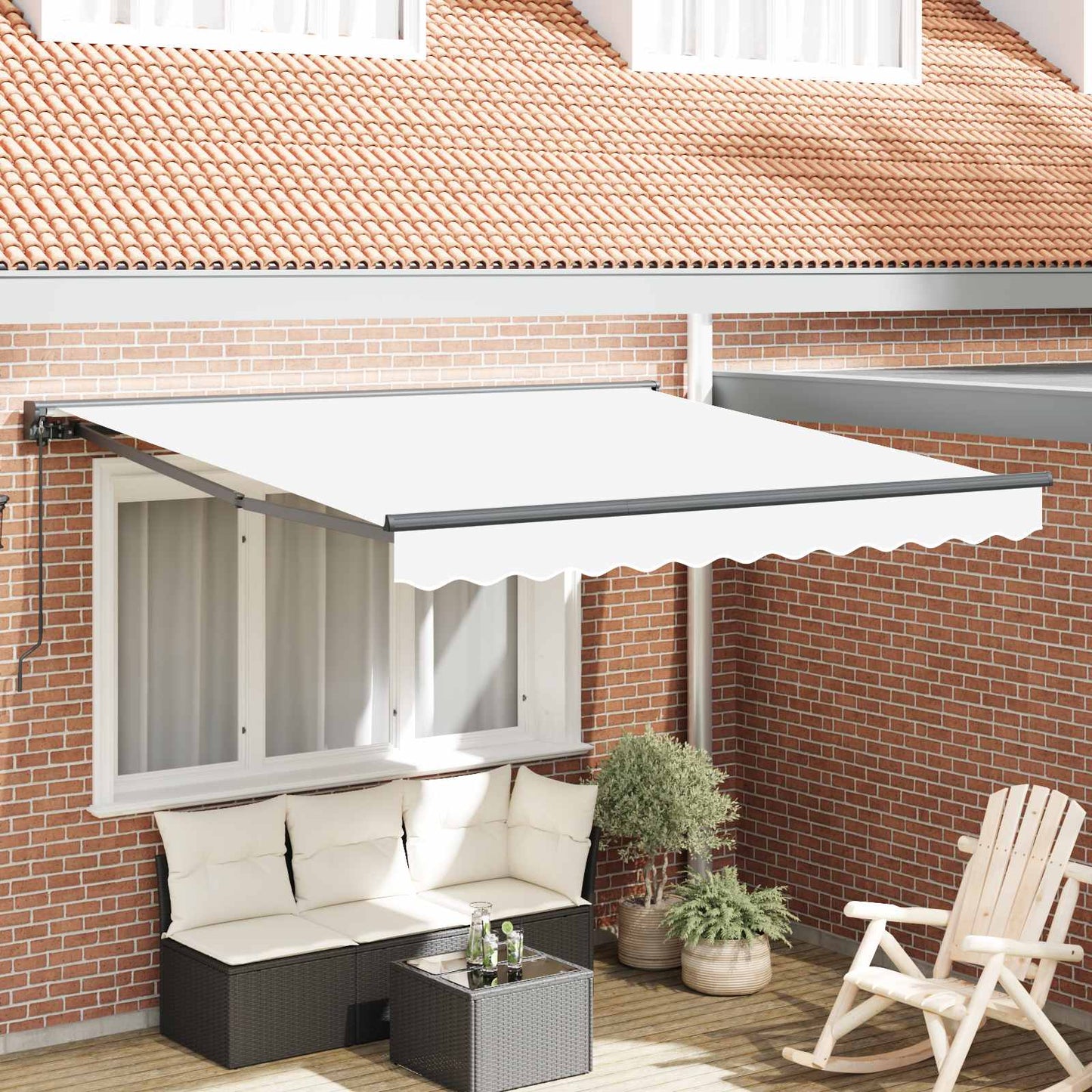 vidaXL Awning Frame White 300 x 250 cm Polyester with PU coating