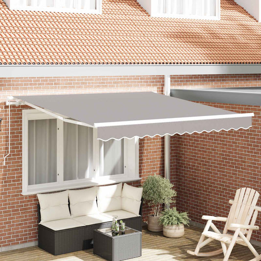 vidaXL Retractable Awning Light Grey 300 x 250 x 165 cm