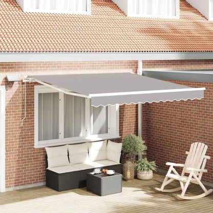 vidaXL Retractable Awning Light Grey 300 x 250 cm Fabric and Aluminium