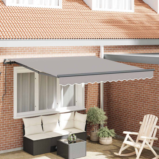 vidaXL Retractable Awning Light Grey 300 x 250 cm