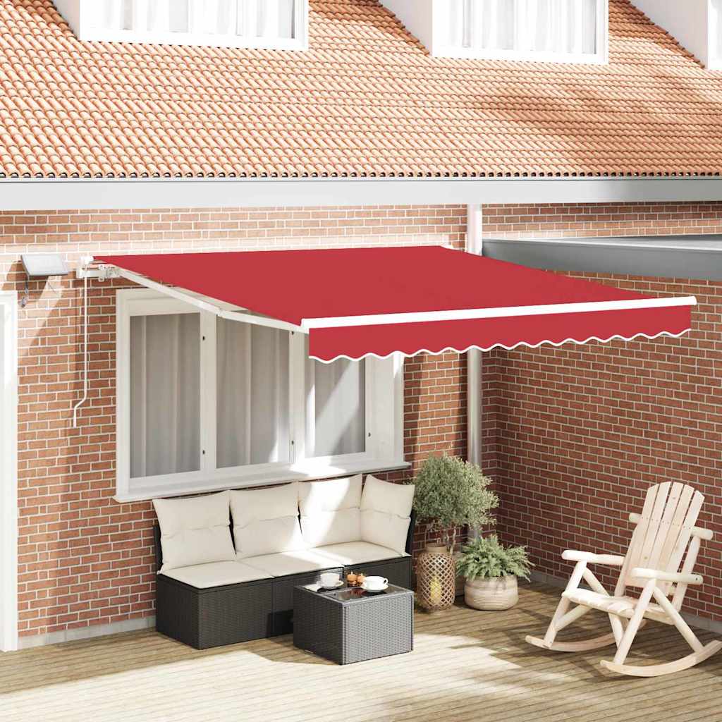 vidaXL Retractable Awning Red 300 x 250 cm Fabric and Aluminium