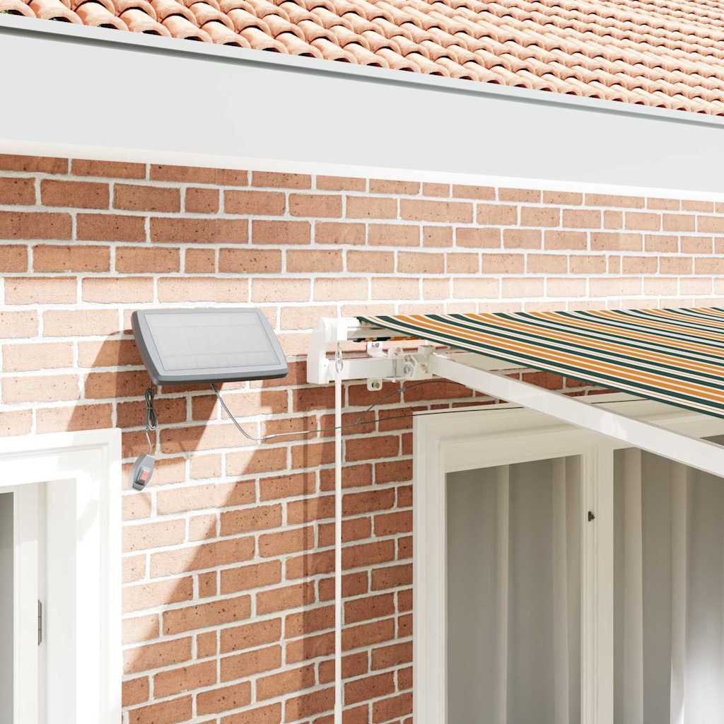 vidaXL Retractable Awning Green and yellow 300 x 250 cm
