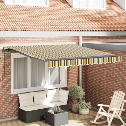 vidaXL Retractable Awning Green and yellow 300 x 250 cm