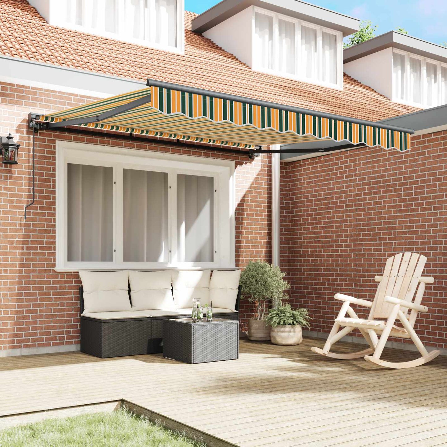 vidaXL Awning Frame Green and Yellow 300 x 250 cm