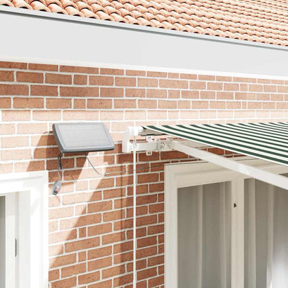 vidaXL Retractable Awning Green and White 300 x 250 cm