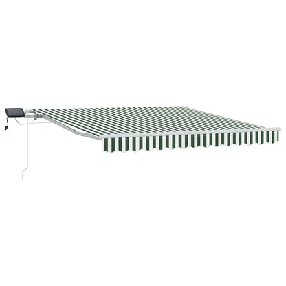 vidaXL Retractable Awning Green and White 300 x 250 cm