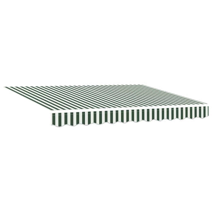 vidaXL Retractable Awning Green and White 300 x 250 cm