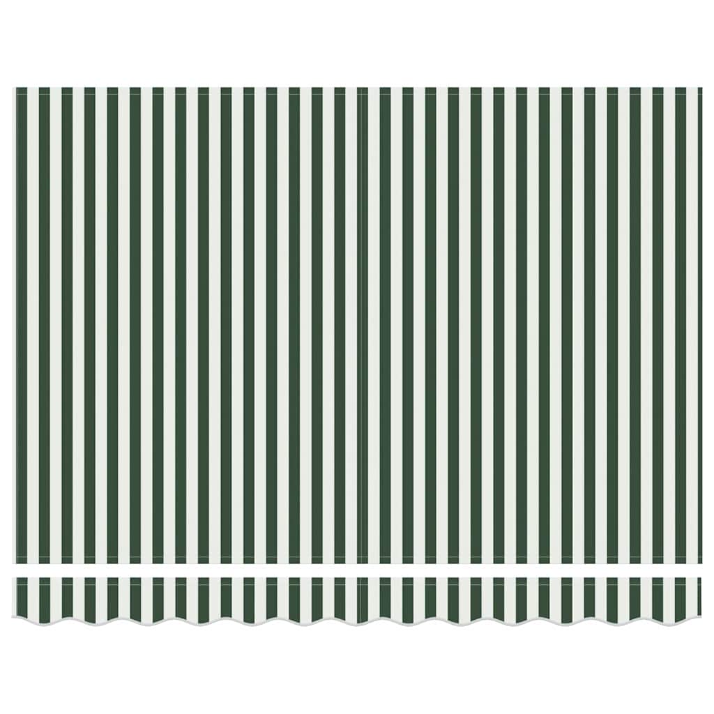vidaXL Retractable Awning Green and White 300 x 250 cm