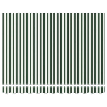 vidaXL Retractable Awning Green and White 300 x 250 cm