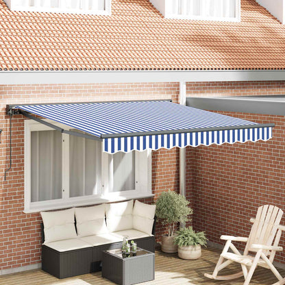 vidaXL Awning Frame Blue and White 350 x 250 cm