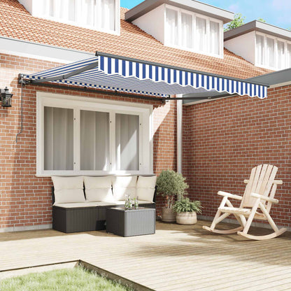 vidaXL Awning Frame Blue and White 350 x 250 cm