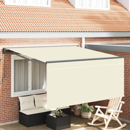 vidaXL Retractable Awning Cream 350 x 250 cm Polyester and Aluminium