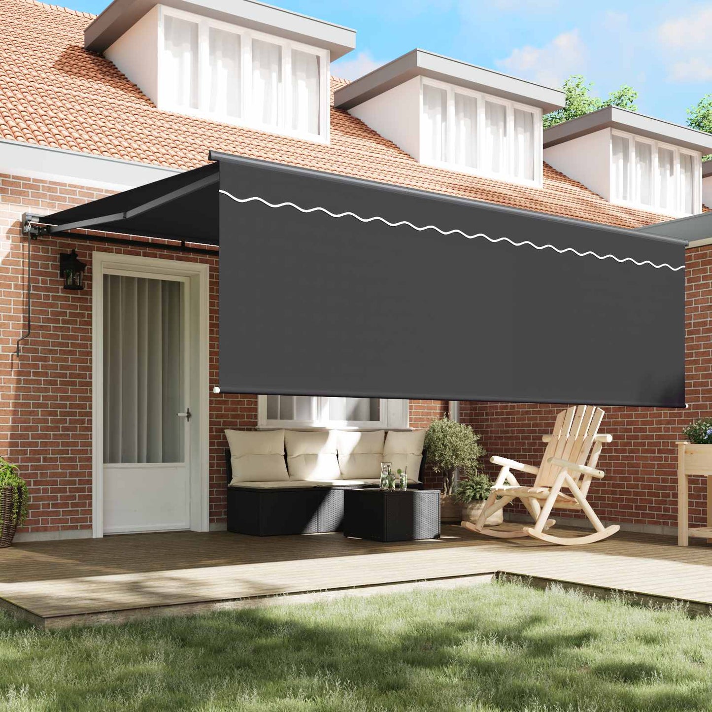 vidaXL Awning Frame Yellow and White 350 x 250 cm