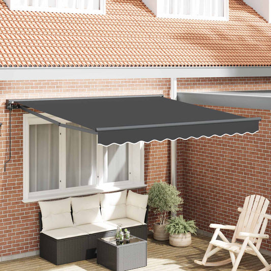 vidaXL Awning Frame Anthracite 350 x 250 cm Polyester with PU coating