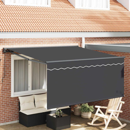 vidaXL Retractable Awning Manual Anthracite 350 x 250 cm