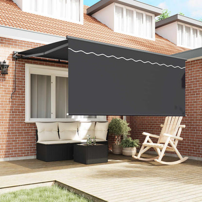 vidaXL Retractable Awning Manual Anthracite 350 x 250 cm