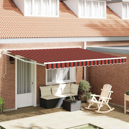 vidaXL Retractable Awning Red and Black 350 x 250 cm Fabric and Steel