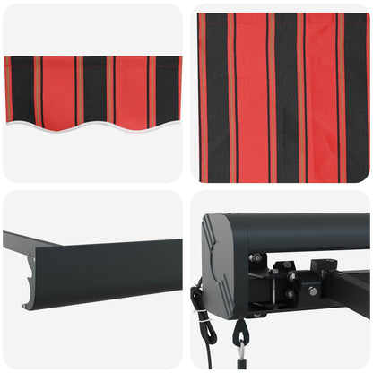 vidaXL Retractable Awning Red and Black 350 x 250 cm