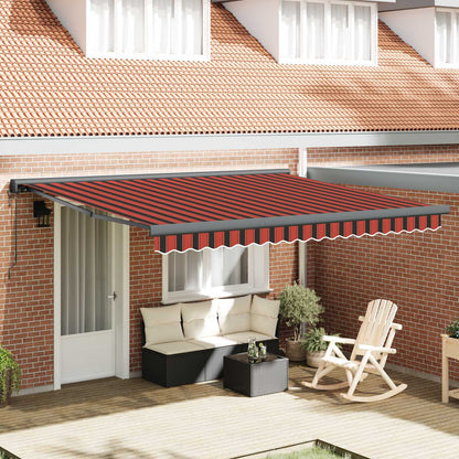 vidaXL Retractable Awning Red and Black 350 x 250 cm
