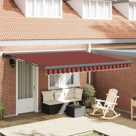 vidaXL Retractable Awning Red and Black 350 x 250 cm