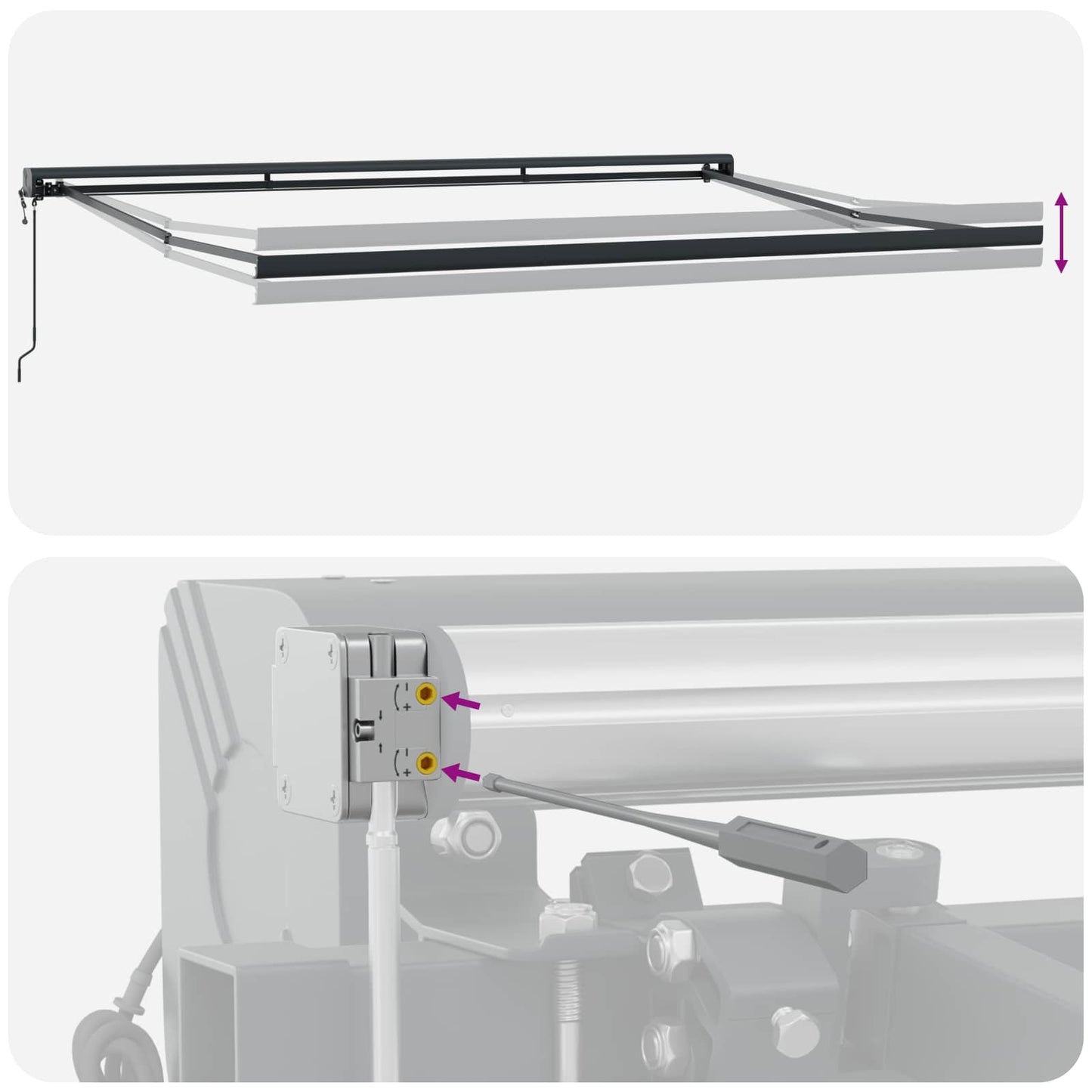 vidaXL Retractable Awning Red and Black 350 x 250 cm