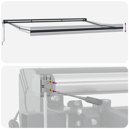 vidaXL Retractable Awning Red and Black 350 x 250 cm