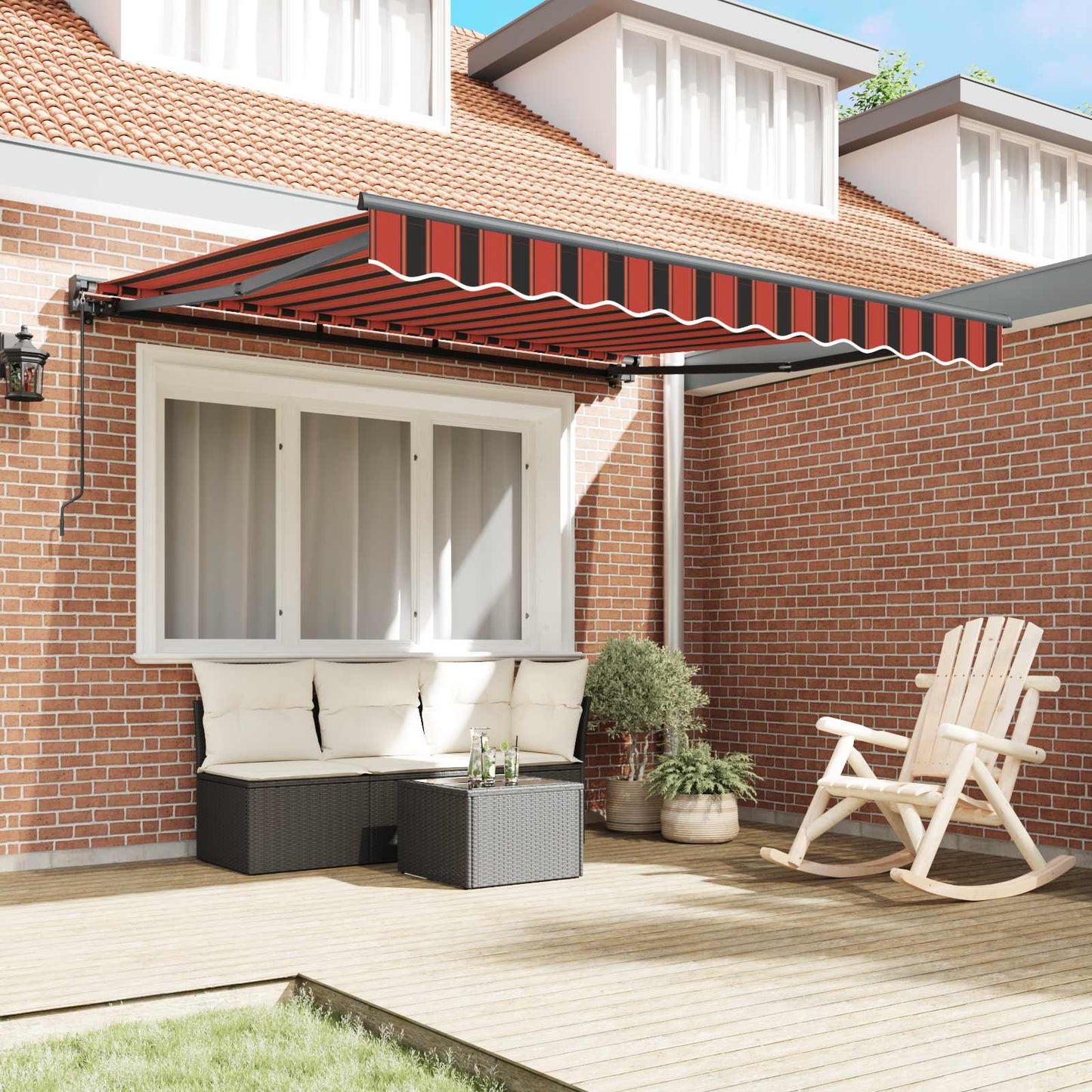 vidaXL Awning Frame Orange and Black 350 x 250 cm