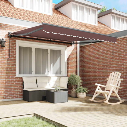 vidaXL Awning Frame Brown 350 x 250 cm Polyester with PU coating
