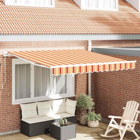 vidaXL Retractable Awning Yellow and Orange 350 x 250 x 165 cm