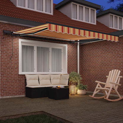 vidaXL Retractable Awning Yellow and Orange 350 x 250 cm