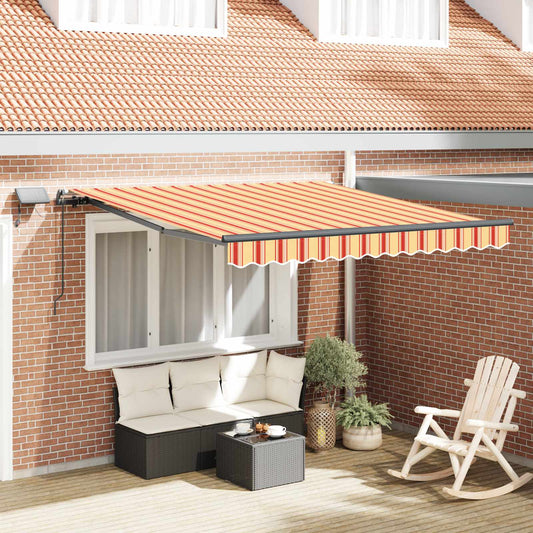 vidaXL Retractable Awning Yellow and Orange 350 x 250 cm