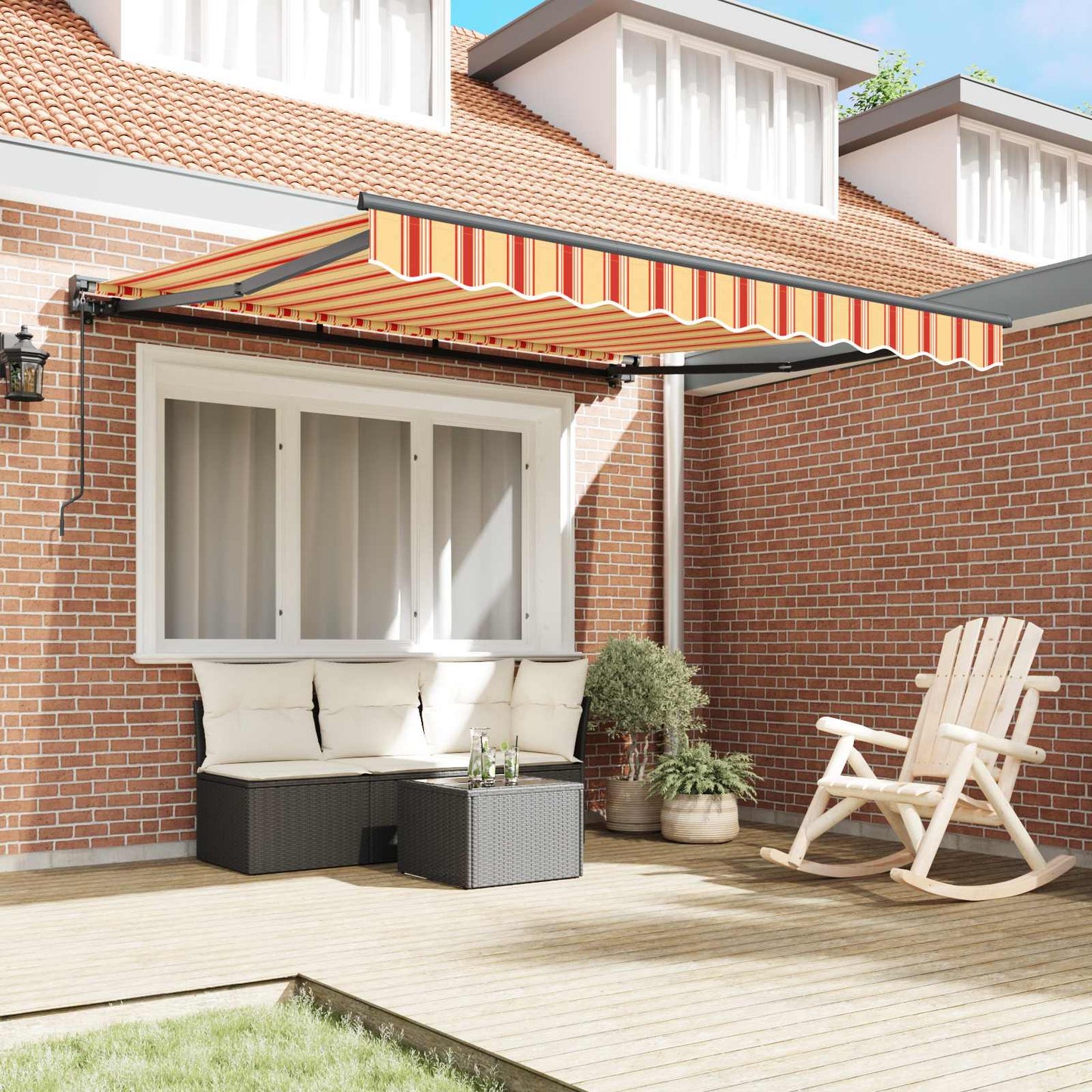vidaXL Awning Frame Multicolour 350 x 250 cm Polyester with PU coating