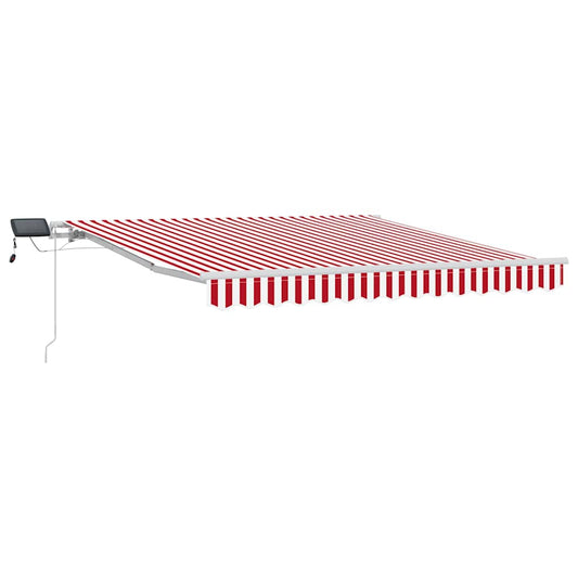 vidaXL Retractable Awning Red and White 350 x 250 cm Fabric and Steel