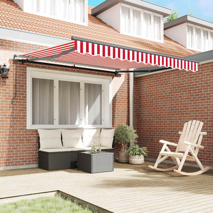 vidaXL Retractable Awning Red and White 350 x 250 cm