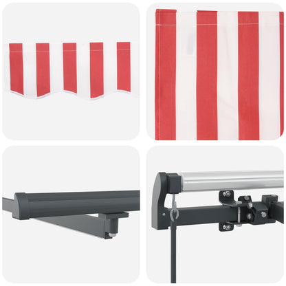 vidaXL Retractable Awning Red and White 350 x 250 cm